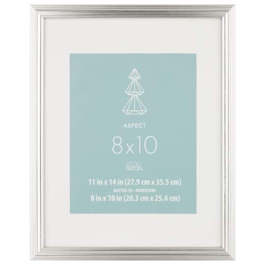 8 Pack: Silver Narrow 8&#x22; x 10&#x22; with Mat Frame, Aspect by Studio D&#xE9;cor&#xAE;